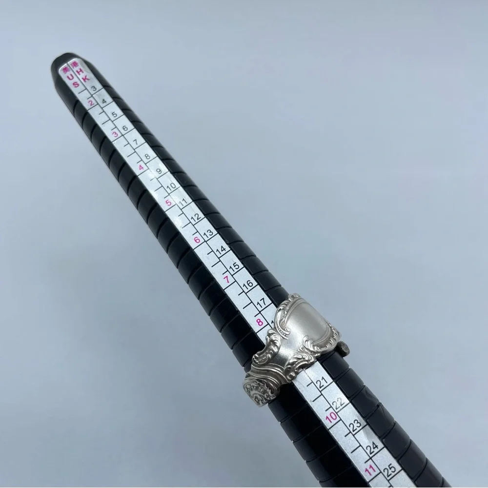 Vintage Stainless Steel Ornate Floral Scroll Boho Wrap Handcrafted Sz 9